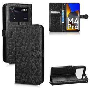 For Xiaomi Poco M4 Pro 4G Honeycomb Dot Texture Leather Phone Case(Black)