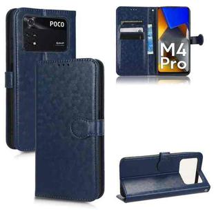 For Xiaomi Poco M4 Pro 4G Honeycomb Dot Texture Leather Phone Case(Blue)