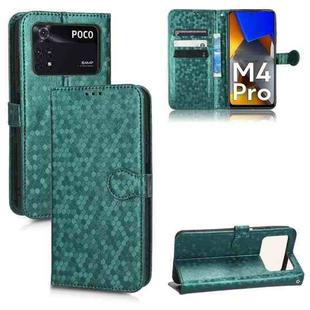 For Xiaomi Poco M4 Pro 4G Honeycomb Dot Texture Leather Phone Case(Green)