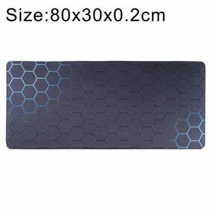 Anti-Slip Rubber Cloth Surface Game Mouse Mat Keyboard Pad, Size:80 x 30 x 0.2cm(Blue Honeycomb)