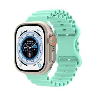 Ocean Style Silicone Watch Band For Apple Watch Ultra 49mm / Series 8&7 45mm / SE 2&6&SE&5&4 44mm / 3&2&1 42mm(Green)