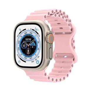 Ocean Style Silicone Watch Band For Apple Watch Ultra 49mm / Series 8&7 45mm / SE 2&6&SE&5&4 44mm / 3&2&1 42mm(Pink)