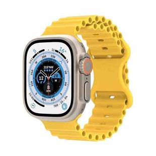 Ocean Style Silicone Watch Band For Apple Watch Ultra 49mm / Series 8&7 45mm / SE 2&6&SE&5&4 44mm / 3&2&1 42mm(Yellow)
