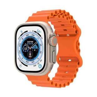 Ocean Style Silicone Watch Band For Apple Watch Ultra 49mm&Watch Ultra 2 49mm / Series 9&8&7 45mm / SE 3&SE 2&6&SE&5&4 44mm / 3&2&1 42mm(Orange)