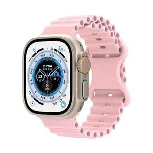 Ocean Style Silicone Watch Band For Apple Watch Series 8&7 41mm / SE 2&6&SE&5&4 40mm / 3&2&1 38mm(Pink)