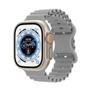 Ocean Style Silicone Watch Band For Apple Watch Series 8&7 41mm / SE 2&6&SE&5&4 40mm / 3&2&1 38mm(Grey)