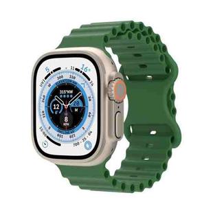 Ocean Style Silicone Watch Band For Apple Watch Series 9&8&7 41mm / SE 3&SE 2&6&SE&5&4 40mm / 3&2&1 38mm(Glass)