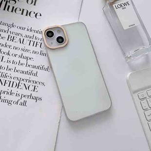 For iPhone 14 Pro Max Glossy Metal Lens Frame PC Phone Case(Transparent)