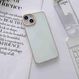 For iPhone 13 Glossy Metal Lens Frame PC Phone Case(Transparent)