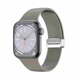 Folding Buckle Silicone Watch Band For Apple Watch Series 8&7 41mm / SE 2&6&SE&5&4 40mm / 3&2&1 38mm(Grey)