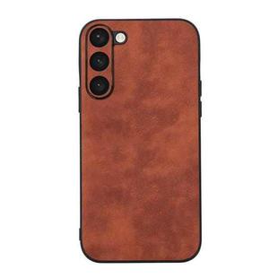 For Samsung Galaxy S23+ 5G Morocco Texture PU Phone Case(Brown)