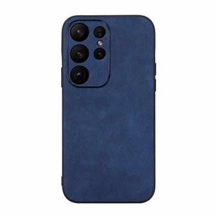 For Samsung Galaxy S23 Ultra 5G Morocco Texture PU Phone Case(Blue)