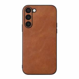For Samsung Galaxy S23+ 5G Cowhide Texture PU Phone Case(Brown)
