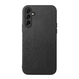 For Samsung Galaxy A14 5G Wood Texture PU Phone Case(Black)