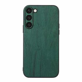 For Samsung Galaxy S23+ 5G Wood Texture PU Phone Case(Green)