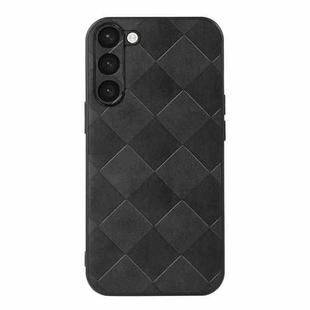 For Samsung Galaxy S23+ 5G Weave Plaid PU Phone Case(Black)