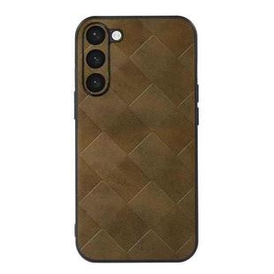 For Samsung Galaxy S23+ 5G Weave Plaid PU Phone Case(Green)