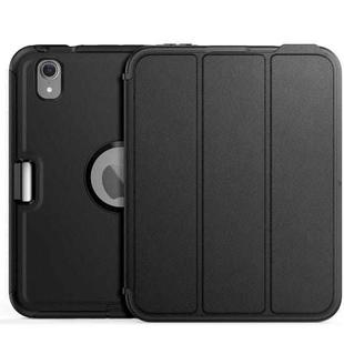 For iPad mini 6 3-Fold Amor Shockproof Smart Tablet Case(Black)