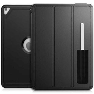 For iPad 10.2 2021 / 2020 / 2019 / Air 10.5 2019 3-Fold Amor Shockproof Smart Tablet Case(Black)