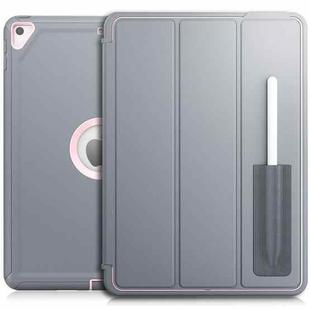 For iPad 10.2 2021 / 2020 / 2019 / Air 10.5 2019 3-Fold Amor Shockproof Smart Tablet Case(Grey Pink)