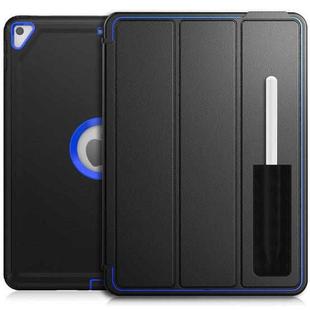 For iPad 10.2 2021 / 2020 / 2019 / Air 10.5 2019 3-Fold Amor Shockproof Smart Tablet Case(Black Blue)