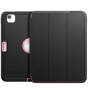 For iPad Pro 11 2022 / 2021 / 2020 / 2018 / Air 2020  10.9 / Air 2022 10.9 3-Fold Amor Shockproof Smart Tablet Case(Black Pink)