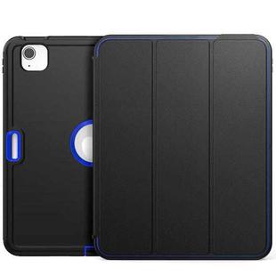 For iPad Pro 11 2022 / 2021 / 2020 / 2018 / Air 2020  10.9 / Air 2022 10.9 3-Fold Amor Shockproof Smart Tablet Case(Black Blue)