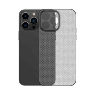 For iPhone 14 Honeycomb Hollow Heat Dissipation Phone Case(Grey)