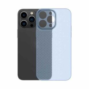 For iPhone 14 Plus Honeycomb Hollow Heat Dissipation Phone Case(Blue)