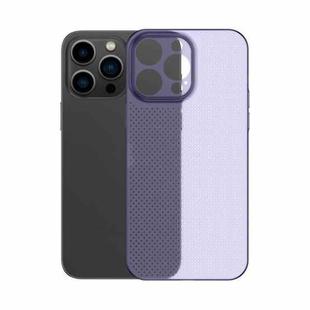 For iPhone 14 Plus Honeycomb Hollow Heat Dissipation Phone Case(Deep Purple)