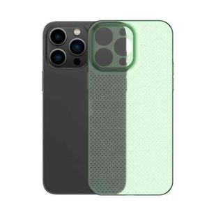 For iPhone 14 Pro Honeycomb Hollow Heat Dissipation Phone Case(Green)