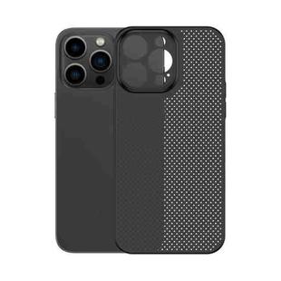 For iPhone 14 Pro Max Honeycomb Hollow Heat Dissipation Phone Case(Black)