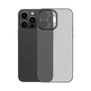 For iPhone 14 Pro Max Honeycomb Hollow Heat Dissipation Phone Case(Grey)