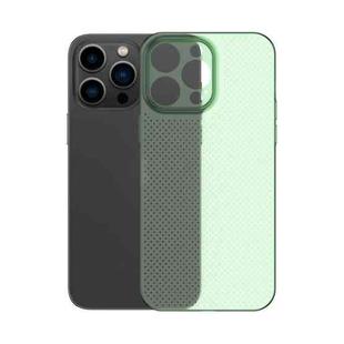 For iPhone 13 Pro Honeycomb Hollow Heat Dissipation Phone Case(Green)