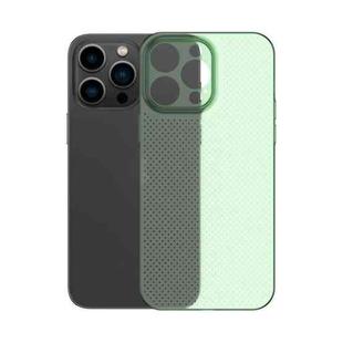 For iPhone 12 Honeycomb Hollow Heat Dissipation Phone Case(Green)