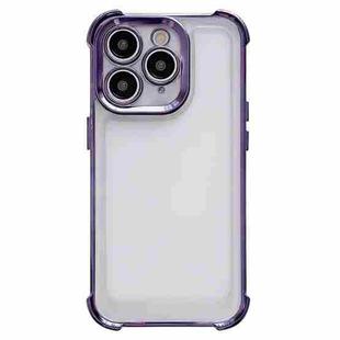 For iPhone 15 Pro Electroplating Four-corner Shockproof Space Phone Case(Purple)