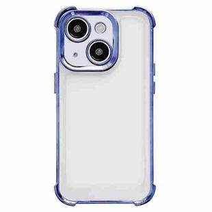 For iPhone 15 Electroplating Four-corner Shockproof Space Phone Case(Blue)