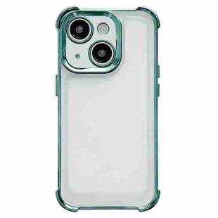 For iPhone 15 Electroplating Four-corner Shockproof Space Phone Case(Green)