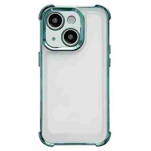 For iPhone 14 Electroplating Four-corner Shockproof Space Phone Case(Green)