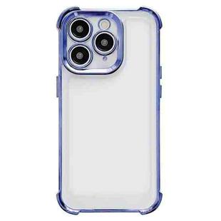 For iPhone 13 Pro Max Electroplating Four-corner Shockproof Space Phone Case(Blue)