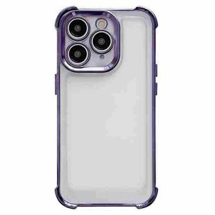 For iPhone 13 Pro Max Electroplating Four-corner Shockproof Space Phone Case(Purple)