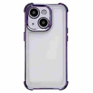 For iPhone 13 Electroplating Four-corner Shockproof Space Phone Case(Purple)