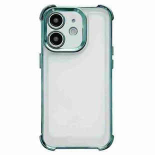 For iPhone 12 Electroplating Four-corner Shockproof Space Phone Case(Green)