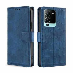 For vivo V25 Pro 5G Skin Feel Crocodile Magnetic Clasp Leather Phone Case(Blue)