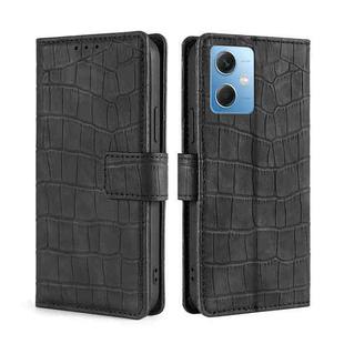 For Xiaomi Redmi Note 12 China Skin Feel Crocodile Magnetic Clasp Leather Phone Case(Black)