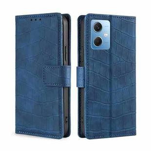 For Xiaomi Redmi Note 12 China Skin Feel Crocodile Magnetic Clasp Leather Phone Case(Blue)