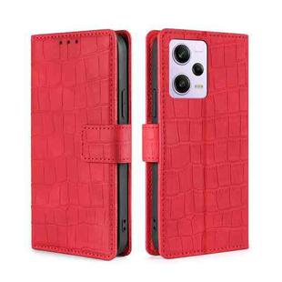 For Xiaomi Redmi Note 12 Pro 5G China Skin Feel Crocodile Magnetic Clasp Leather Phone Case(Red)
