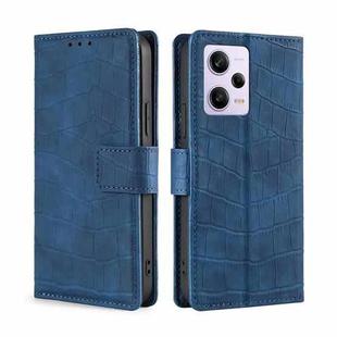 For Xiaomi Redmi Note 12 Pro 5G China Skin Feel Crocodile Magnetic Clasp Leather Phone Case(Blue)