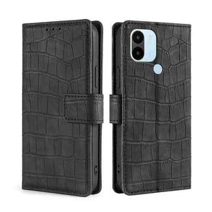 For Xiaomi Redmi A1+ 4G Skin Feel Crocodile Magnetic Clasp Leather Phone Case(Black)