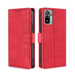 For Xiaomi Poco M5s 4G/Redmi Note 11 SE India Skin Feel Crocodile Magnetic Clasp Leather Phone Case(Red)